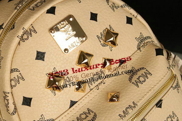 MCM Stark Backpack Medium in Calf Leather 8003 Apricot MCM Stark Backpack Medium in Calf Leather 8003 Apricot