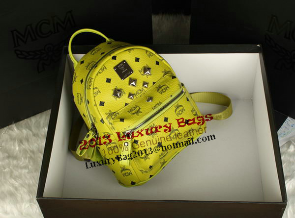 MCM Stark Backpack Medium in Calf Leather 8003 Lemon MCM Stark Backpack Medium in Calf Leather 8003 Lemon