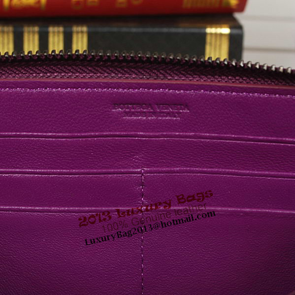 Bottega Veneta Intrecciato Nappa Zip Around Wallet BV20017 Purple Bottega Veneta Intrecciato Nappa Zip Around Wallet BV20017 Purple