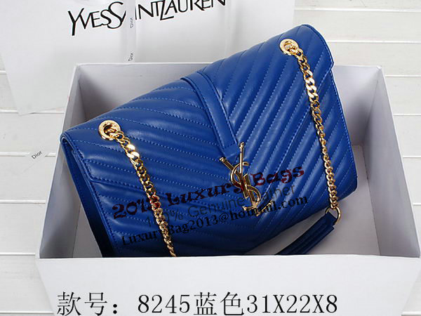 Yves Saint Laurent Classic Monogramme Flap Bag Y8245 Blue Yves Saint Laurent Classic Monogramme Flap Bag Y8245 Blue