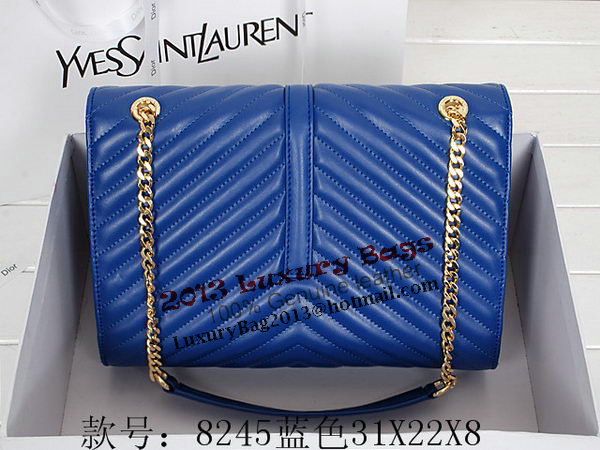 Yves Saint Laurent Classic Monogramme Flap Bag Y8245 Blue Yves Saint Laurent Classic Monogramme Flap Bag Y8245 Blue