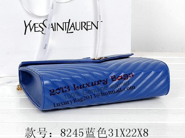 Yves Saint Laurent Classic Monogramme Flap Bag Y8245 Blue Yves Saint Laurent Classic Monogramme Flap Bag Y8245 Blue