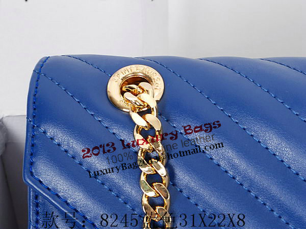 Yves Saint Laurent Classic Monogramme Flap Bag Y8245 Blue Yves Saint Laurent Classic Monogramme Flap Bag Y8245 Blue