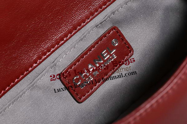 Chanel Boy Flap Shoulder Bag in Burgundy Lambskin Leather A67086 Silver Chanel Boy Flap Shoulder Bag in Burgundy Lambskin Leather A67086 Silver