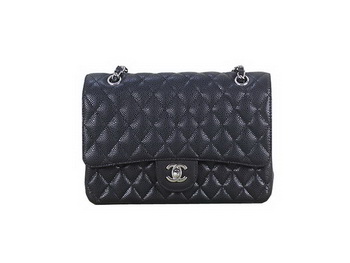 Chanel 2.55 Series Classic Flap Bag 1112 Black Cannage Pattern Original Leather Silver Chanel 2.55 Series Classic Flap Bag 1112 Black Cannage Pattern Original Leather Silver