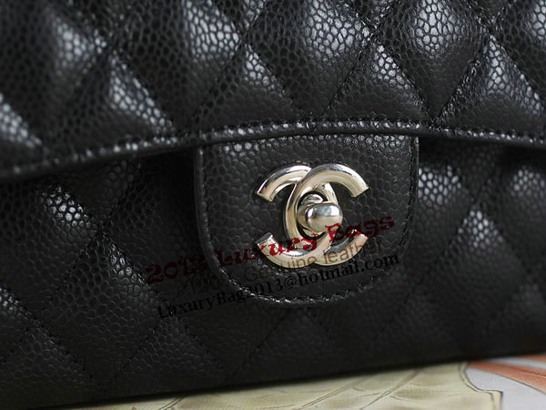 Chanel 2.55 Series Classic Flap Bag 1112 Black Original Cannage Pattern Leather Silver Chanel 2.55 Series Classic Flap Bag 1112 Black Original Cannage Pattern Leather Silver