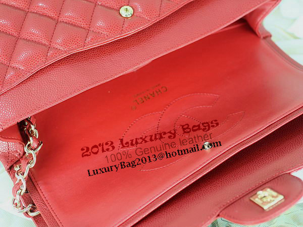Chanel Classic Flap Bag 1113 Red Original Cannage Pattern Leather Gold Chanel Classic Flap Bag 1113 Red Original Cannage Pattern Leather Gold