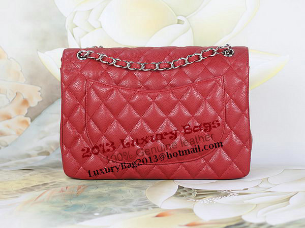 Chanel Classic Flap Bag 1113 Red Original Cannage Pattern Leather Silver Chanel Classic Flap Bag 1113 Red Original Cannage Pattern Leather Silver