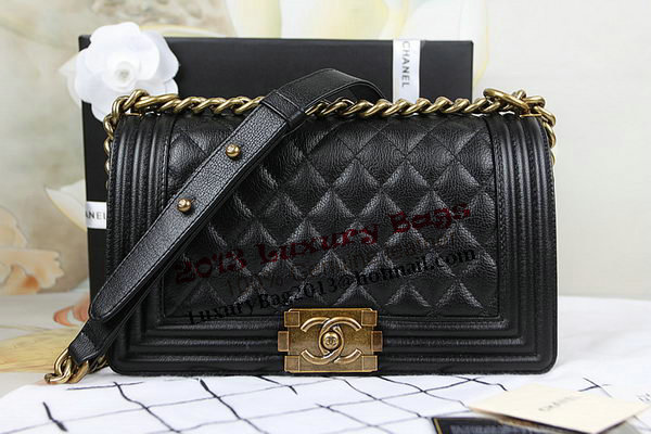 Chanel Boy Flap Shoulder Bag in Black Original Deerskin Leather A67025 Gold Chanel Boy Flap Shoulder Bag in Black Original Deerskin Leather A67025 Gold