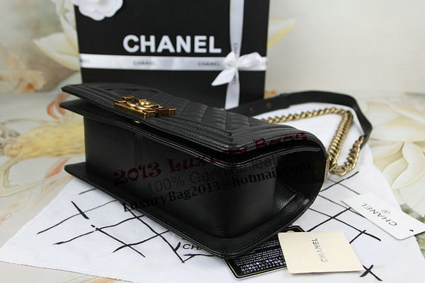 Chanel Boy Flap Shoulder Bag in Black Original Deerskin Leather A67025 Gold Chanel Boy Flap Shoulder Bag in Black Original Deerskin Leather A67025 Gold