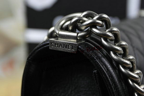 Chanel Boy Flap Shoulder Bag in Black Original Deerskin Leather A67025 Silver Chanel Boy Flap Shoulder Bag in Black Original Deerskin Leather A67025 Silver