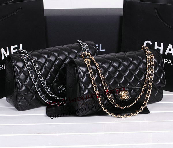 Chanel Classic Flap Bag 1113 Black Sheepskin Leather Chanel Classic Flap Bag 1113 Black Sheepskin Leather