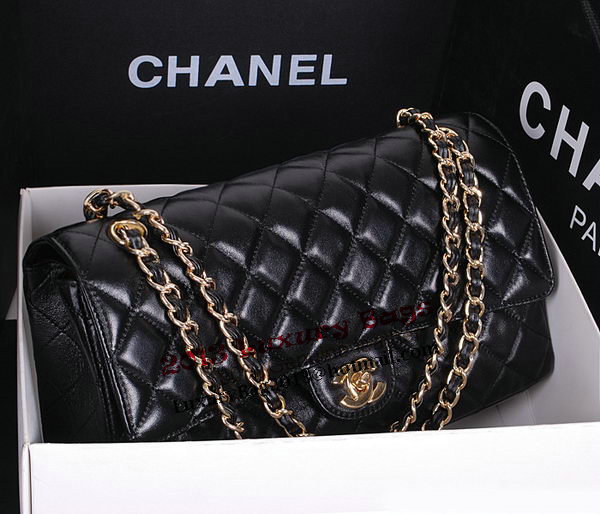 Chanel Classic Flap Bag 1113 Black Sheepskin Leather Chanel Classic Flap Bag 1113 Black Sheepskin Leather