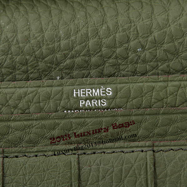 Hermes Bearn Japonaise Bi-Fold Wallet Grainy Leather A208 Dark Green Hermes Bearn Japonaise Bi-Fold Wallet Grainy Leather A208 Dark Green