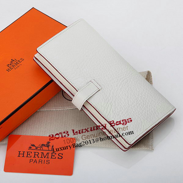 Hermes Bearn Japonaise Bi-Fold Wallet Grainy Leather A208 White Hermes Bearn Japonaise Bi-Fold Wallet Grainy Leather A208 White