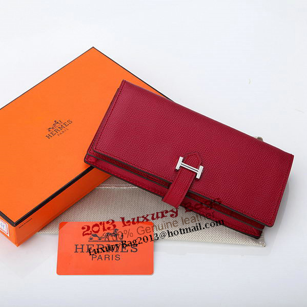 Hermes Bearn Japonaise Bi-Fold Wallet Original Leather A208 Burgundy Hermes Bearn Japonaise Bi-Fold Wallet Original Leather A208 Burgundy