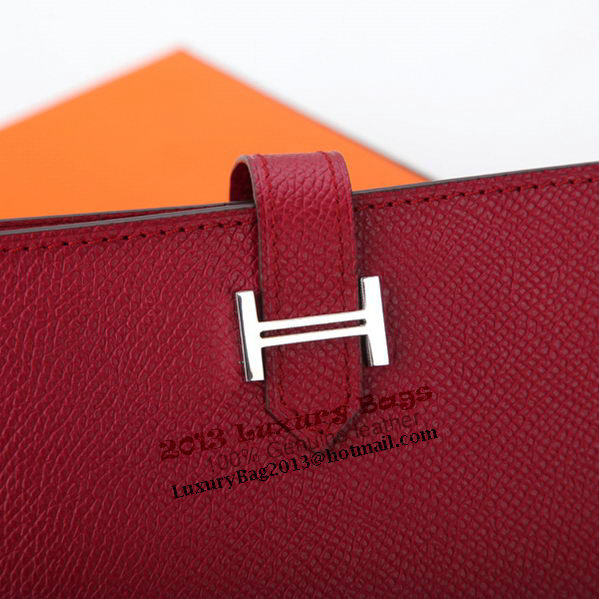 Hermes Bearn Japonaise Bi-Fold Wallet Original Leather A208 Burgundy Hermes Bearn Japonaise Bi-Fold Wallet Original Leather A208 Burgundy