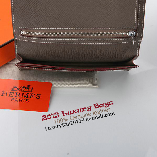 Hermes Bearn Japonaise Bi-Fold Wallet Original Leather A208 Khaki Hermes Bearn Japonaise Bi-Fold Wallet Original Leather A208 Khaki
