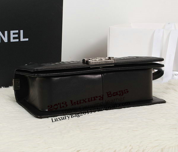 Boy Chanel A67086 Black Flap Shoulder Bag Original Calfskin Leather