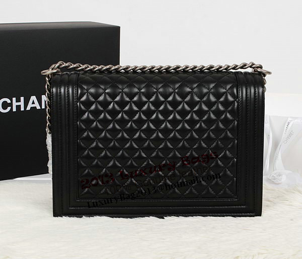 Chanel Boy Flap Shoulder Bag in Black Original Leather A67087 Silver Chanel Boy Flap Shoulder Bag in Black Original Leather A67087 Silver