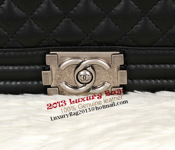 Chanel Boy Flap Shoulder Bag in Black Original Leather A67087 Silver Chanel Boy Flap Shoulder Bag in Black Original Leather A67087 Silver