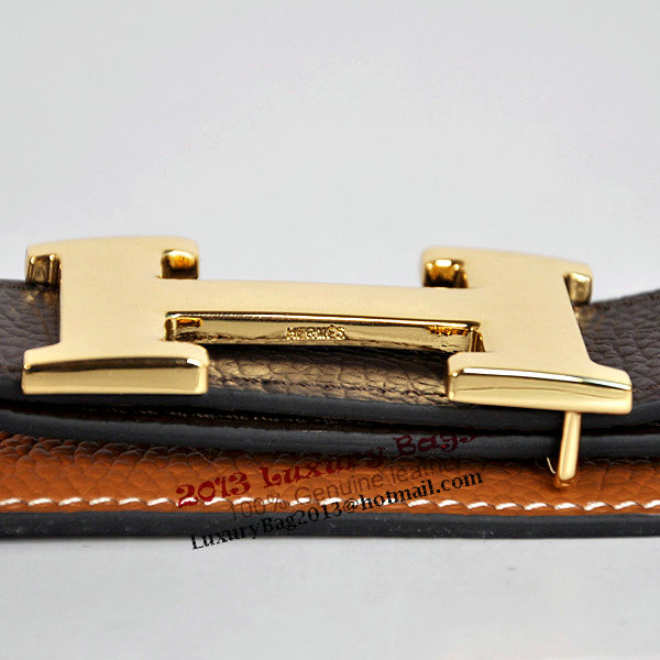 Hermes Dark Brown Bovine Jugular Veins Belt HR1008A Gold Hermes Dark Brown Bovine Jugular Veins Belt HR1008A Gold