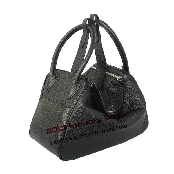 Hermes Lindy 30CM Black Grainy Leather Havanne Shoulder Bag Hermes Lindy 30CM Black Grainy Leather Havanne Shoulder Bag