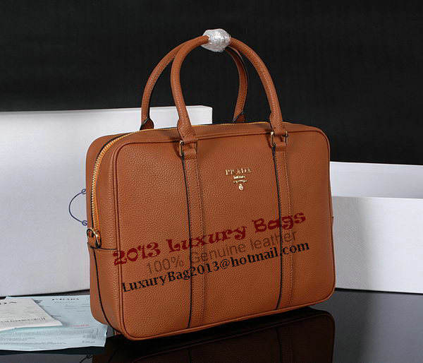 Prada Grainy Calf Leather Briefcase 80661 Wheat Prada Grainy Calf Leather Briefcase 80661 Wheat