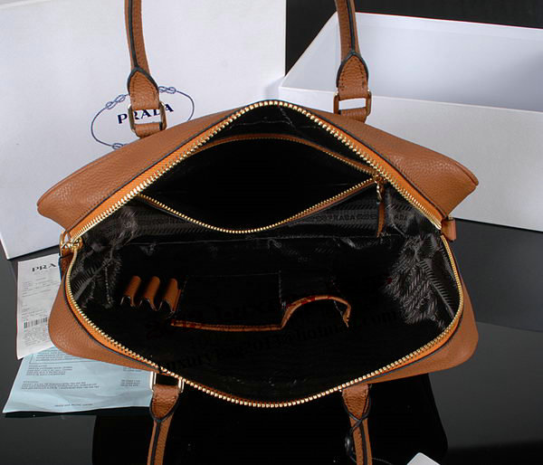 Prada Grainy Calf Leather Briefcase 80661 Wheat Prada Grainy Calf Leather Briefcase 80661 Wheat