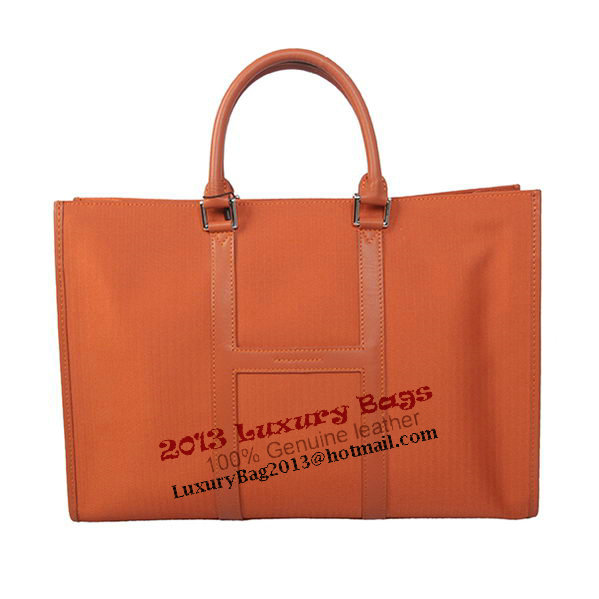Hermes Mens Briefcase Canvas & Leather H1691 Orange Hermes Mens Briefcase Canvas & Leather H1691 Orange
