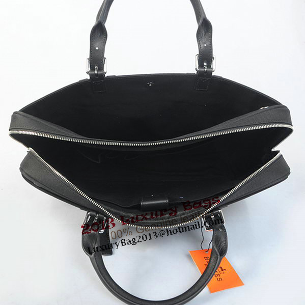 Hermes Mens Briefcase Canvas & Leather H1702D Black Hermes Mens Briefcase Canvas & Leather H1702D Black