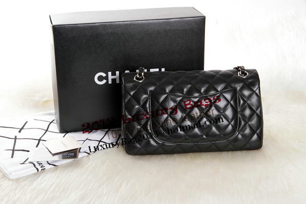 Chanel 2.55 Series Black Original Leather Classic Flap Bag A01112 Silver Chanel 2.55 Series Black Original Leather Classic Flap Bag A01112 Silver