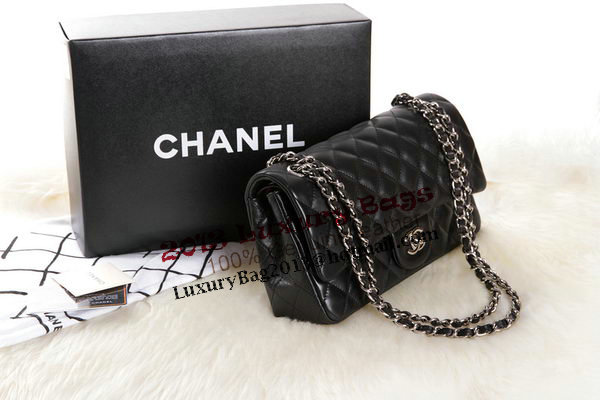 Chanel 2.55 Series Black Original Leather Classic Flap Bag A01112 Silver Chanel 2.55 Series Black Original Leather Classic Flap Bag A01112 Silver