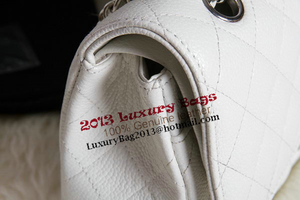 Chanel A1112 2.55 Series Flap Bag Original Caviar Leather White Chanel A1112 2.55 Series Flap Bag Original Caviar Leather White