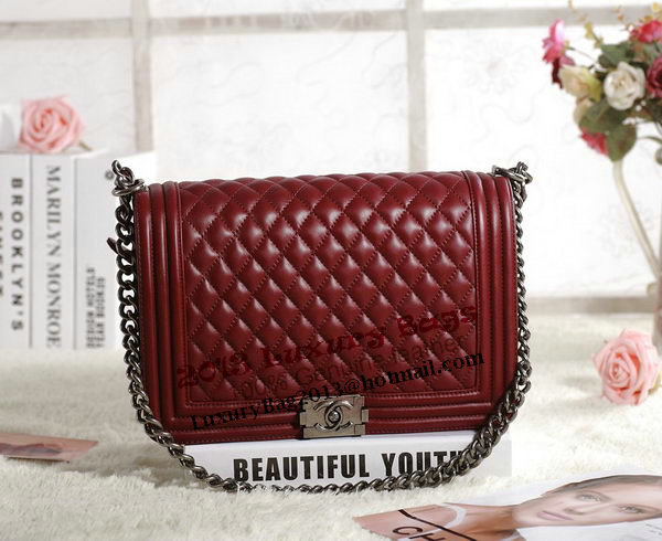 Chanel Boy Flap Shoulder Bag in Original Leather A67087 Wine Chanel Boy Flap Shoulder Bag in Original Leather A67087 Wine