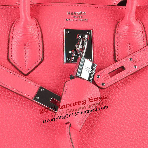 Hermes Birkin 30CM Tote Bags Pink Clemence Leather Silver Hermes Birkin 30CM Tote Bags Pink Clemence Leather Silver