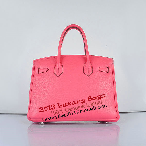 Hermes Birkin 30CM Tote Bags Pink Clemence Leather Silver Hermes Birkin 30CM Tote Bags Pink Clemence Leather Silver