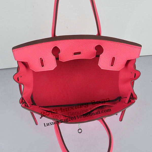 Hermes Birkin 30CM Tote Bags Pink Clemence Leather Silver Hermes Birkin 30CM Tote Bags Pink Clemence Leather Silver
