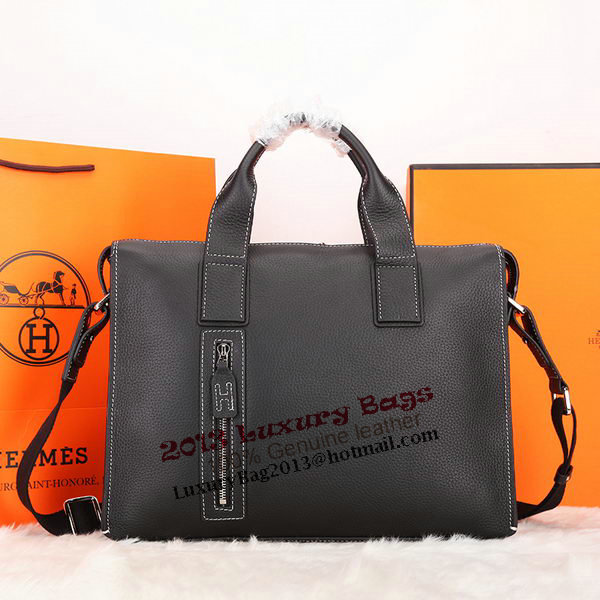 Hermes Mens Briefcase Original Calf Leather H86683 Black Hermes Mens Briefcase Original Calf Leather H86683 Black