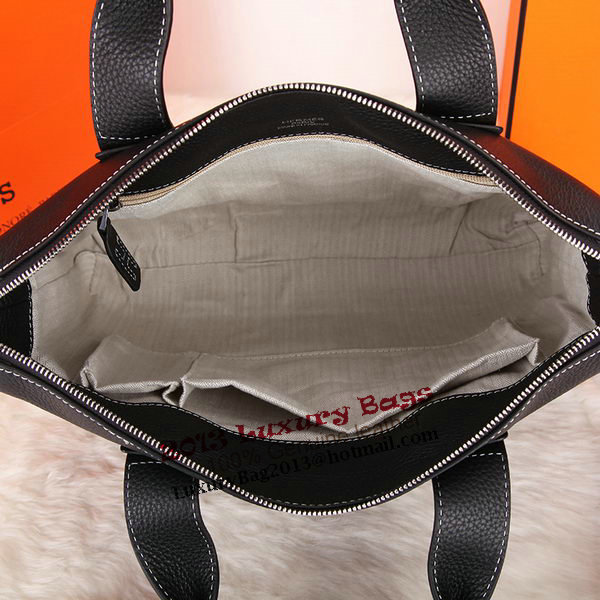 Hermes Mens Briefcase Original Calf Leather H86683 Black Hermes Mens Briefcase Original Calf Leather H86683 Black