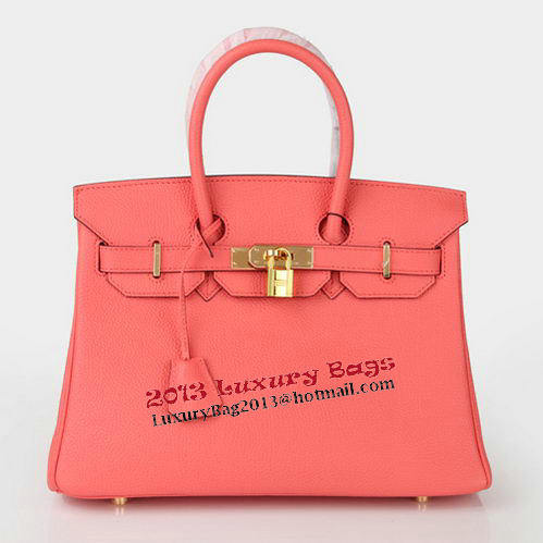 Hermes Birkin 30CM Tote Bag Light Red Original Leather H30 Gold Hermes Birkin 30CM Tote Bag Light Red Original Leather H30 Gold