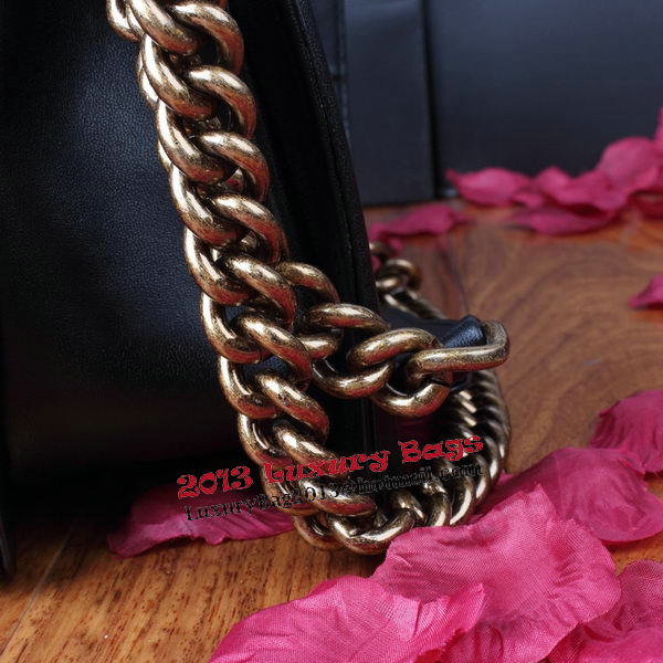 Boy Chanel Flap Shoulder Bag Black Original Leather A67086 Bronze