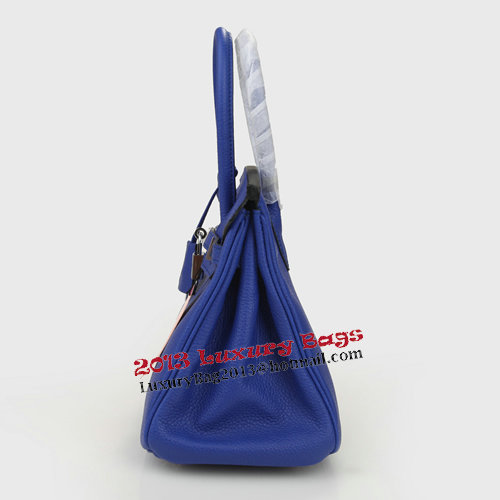 Hermes Birkin 25CM Tote Bags Blue Original Leather Silver Hermes Birkin 25CM Tote Bags Blue Original Leather Silver