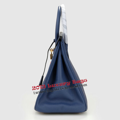 Hermes Birkin 35CM Tote Bag Dark Blue Original Leather H35 Gold Hermes Birkin 35CM Tote Bag Dark Blue Original Leather H35 Gold