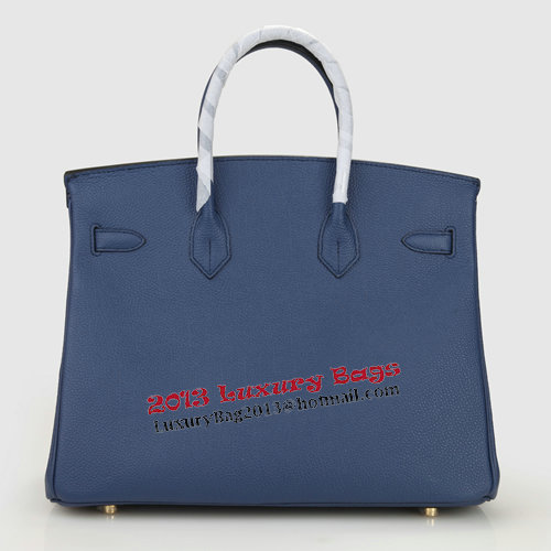 Hermes Birkin 35CM Tote Bag Dark Blue Original Leather H35 Gold Hermes Birkin 35CM Tote Bag Dark Blue Original Leather H35 Gold
