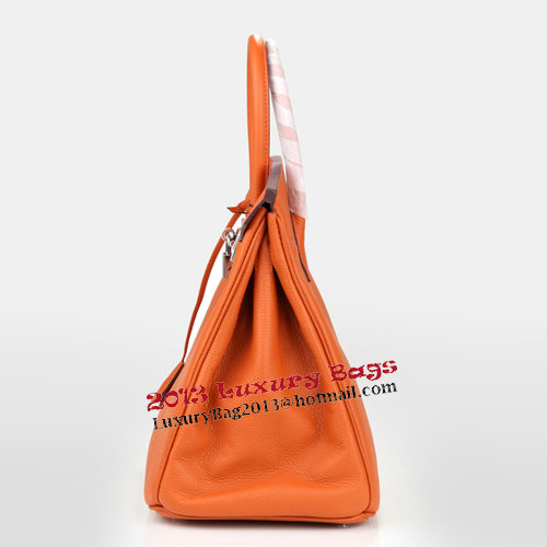 Hermes Birkin 35CM Tote Bag Orange Original Leather H35 Silver Hermes Birkin 35CM Tote Bag Orange Original Leather H35 Silver
