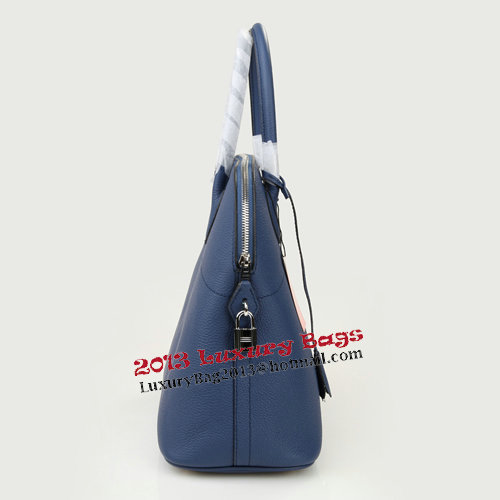 Hermes Bolide 37CM Tote Bags Calf Leather Blue