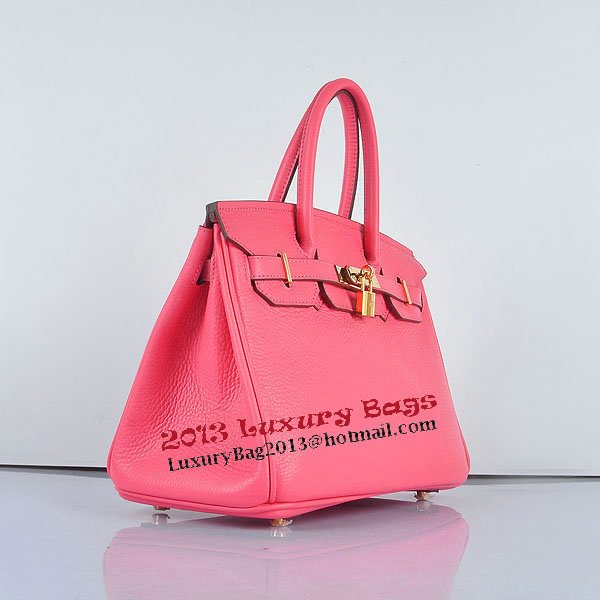 Hermes Birkin 30CM Tote Bags Pink Clemence Leather Gold Hermes Birkin 30CM Tote Bags Pink Clemence Leather Gold