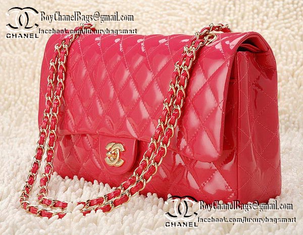 Chanel Classic Flap Bag Patent Leather CHA1113 Peach Chanel Classic Flap Bag Patent Leather CHA1113 Peach