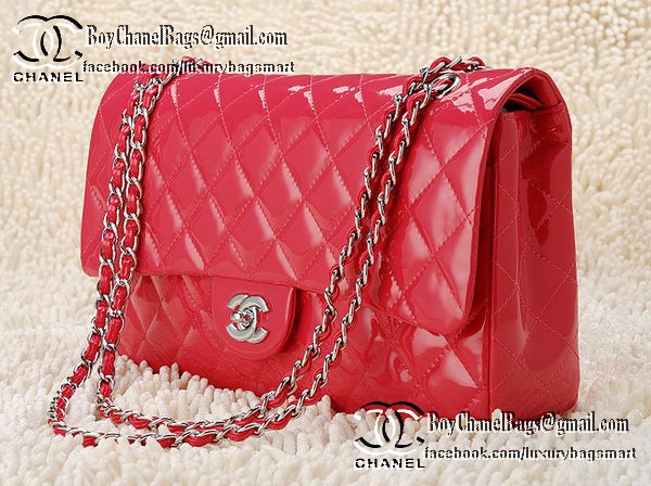 Chanel Classic Flap Bag Patent Leather CHA1113 Peach Chanel Classic Flap Bag Patent Leather CHA1113 Peach